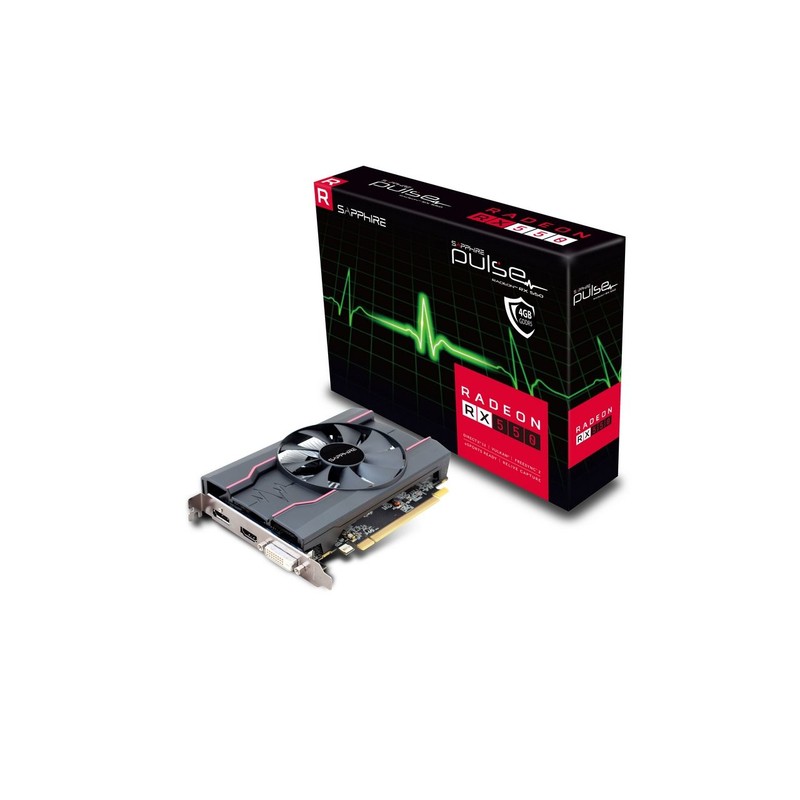 SAPPHIRE VGA RADEON RX 550, PULSE RX 550, 4G GDDR5, HDMI/DVI-D/ DP