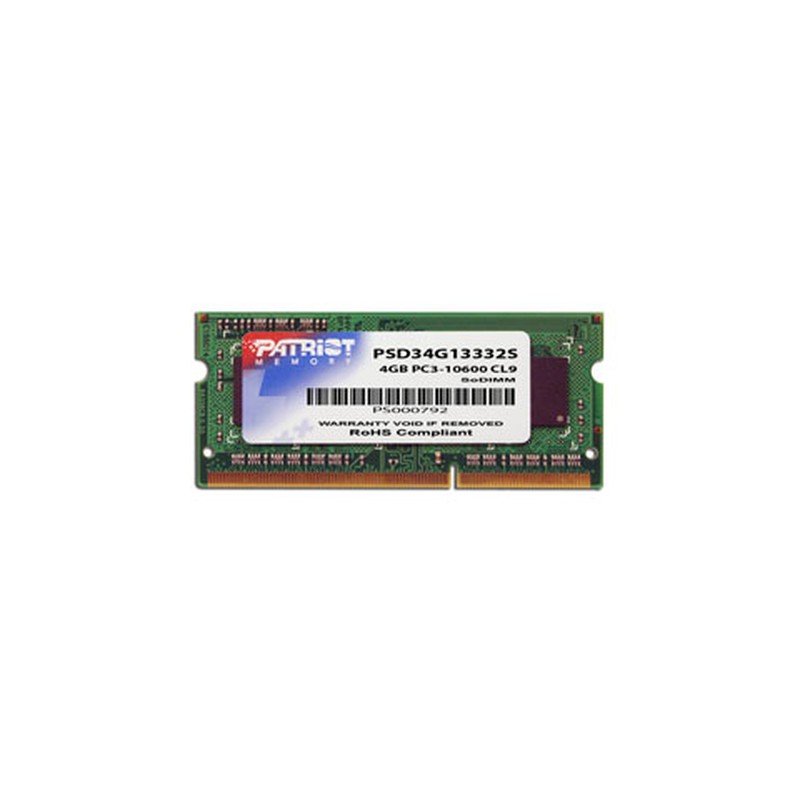 PATRIOT RAM SODIMM 4GB DDR3 1333MHZ