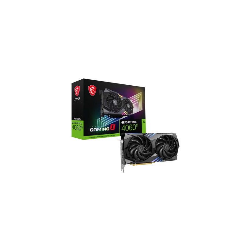 MSI VGA GEFORCE RTX 4060 TI, RTX 4060 Ti GAMING X 8G, 8GB GDDR6, DP*3/HDMI, DLSS 3