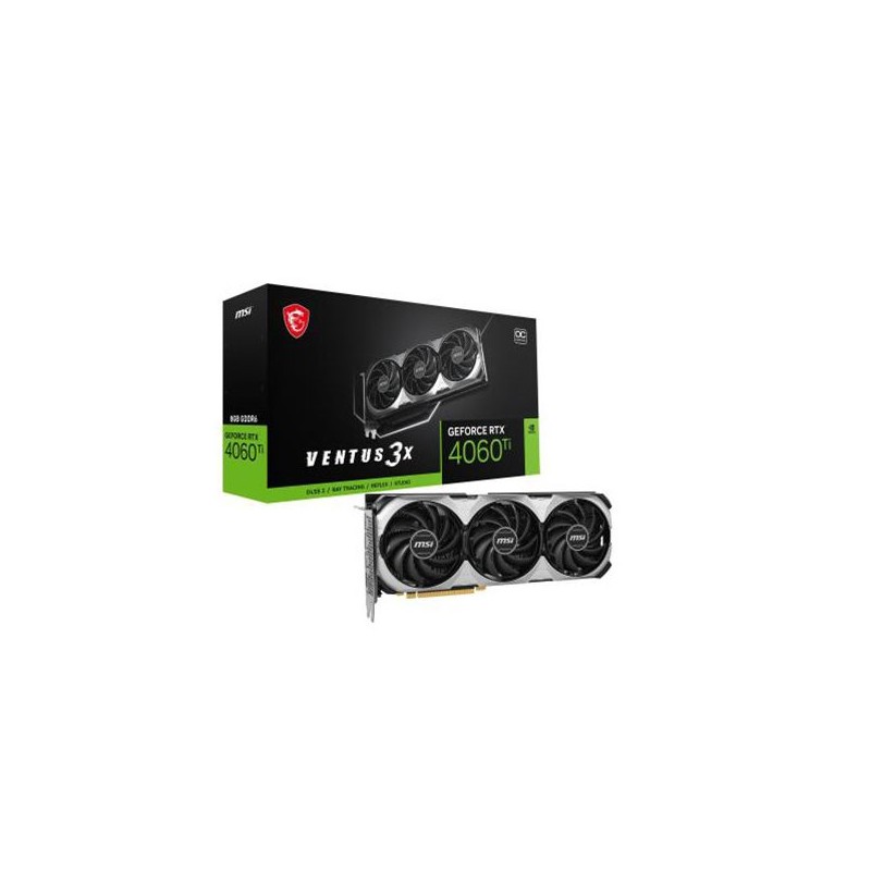 MSI VGA GEFORCE RTX 4060 TI 16GB, RTX 4060 Ti VENTUS 3X 16G OC, 16GB GDDR6, DP*3/HDMI, ATX, TRIPLE FAN, DLSS 3