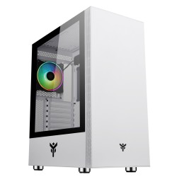 ITEK CASE VERTIBRA S210W - GAMING MIDDLE TOWER, 12CM ARGB FAN, 2XUSB3, SIDE PANEL TEMP GLASS, WHITE