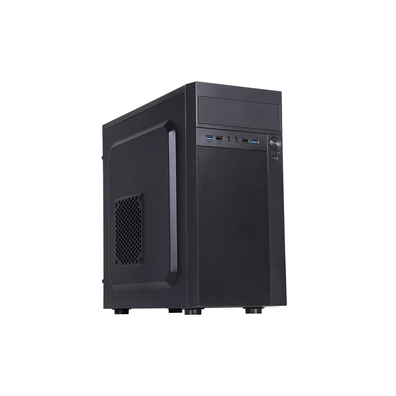 ITEK CASE THEON - MID TOWER, MATX, PSU 500W,  2XUSB3, FULL BLACK