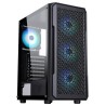 ITEK CASE SIX TRIANGLE - GAMING  MIDDLE TOWER, 4X12CM ARGB FAN,  USB3, SIDE PANEL TEMP GLASS