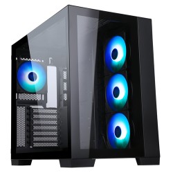 ITEK CASE DARK CAVE - GAMING TOWER, ATX, 4X12CM ARGB FAN, 2XUSB3, TYPE-C, SIDE  FRONT PANEL TEMP GL