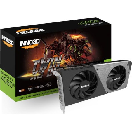 INNO3D VGA GEFORCE RTX 4060 TI, RTX 4060 TI TWIN X2 OC, 8GB GDDR6, 3DP/HDMI, DLSS 3