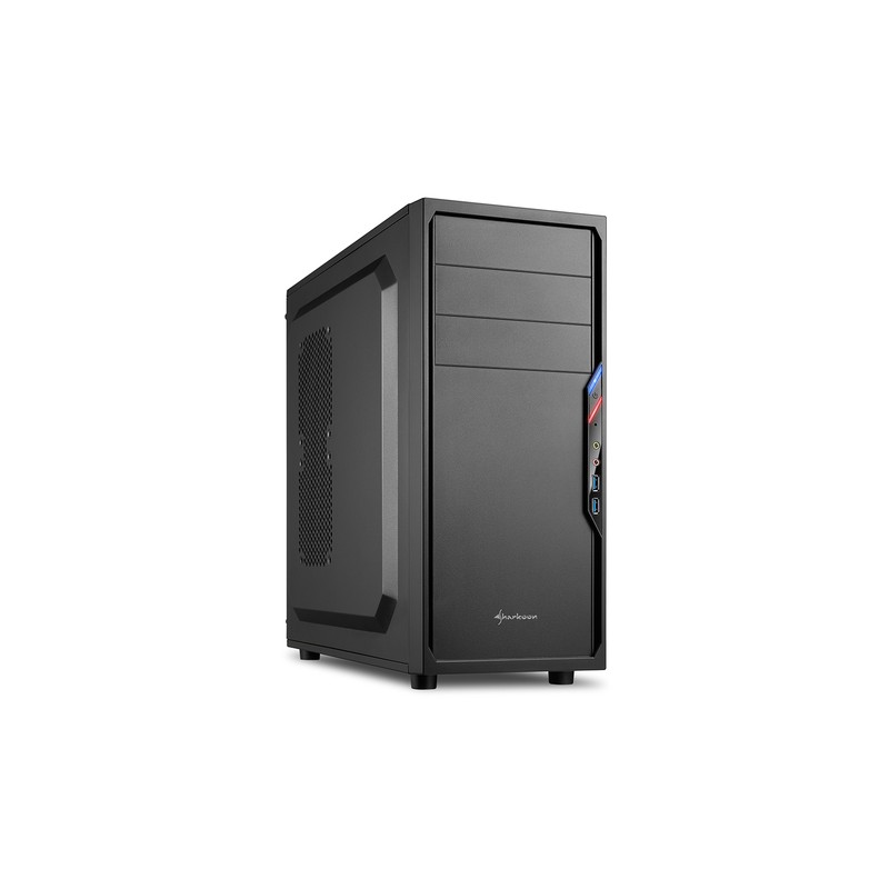 SHARKOON CASE VS4-V, ATX, 6 SLOTS EXPANSION, 2XUSB 3.0 FRONT, DRIVE BAY DA 2,5/3,5/5,25, 1X120MM FAN FRONT, NO PSU, COLORE NERO