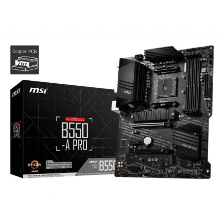 MSI MB AMD B550, B550-A PRO, AM4, 4DDR4 2PCI-E 2M2 6SATA3