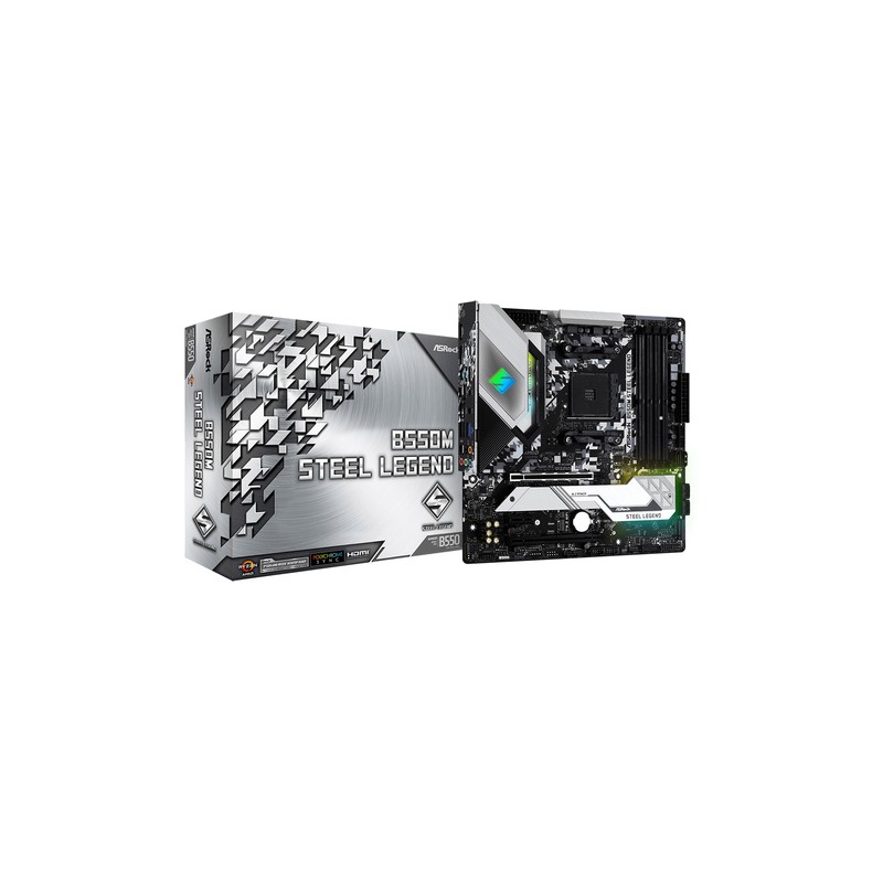 ASROCK MB AMD B550 STEEL LEGEND AM4 4DDR4, 1M2, 6SATA3 MATX