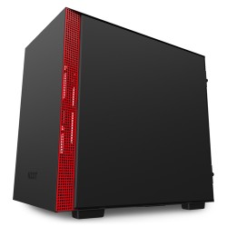 NZXT CASE H210 MID TOWER ATX MATTE BLACK/RED, WINDOW, 2 SLOT ESPANSIONE 2,5/3,5, 2X120 FAN FRONT, 1X120 FAN REAR