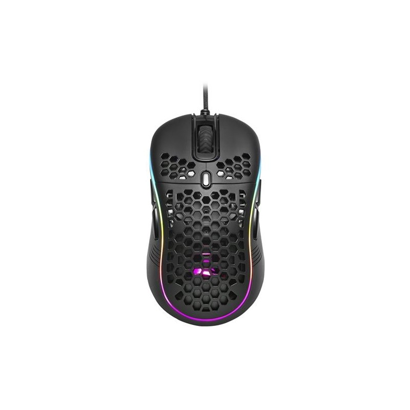 SHARKOON MOUSE GAMING LIGHT2-S, 6200 DPI, RGB, 6 TASTI CONFIGURABILI, USB, 1.8MT