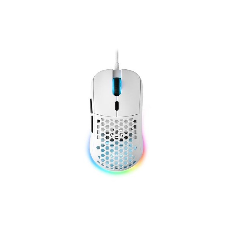 SHARKOON MOUSE GAMING LIGHT2-180, 5000 DPI, RGB, 6 TASTI CONFIGURABILI, USB, 1.8MT, BIANCO