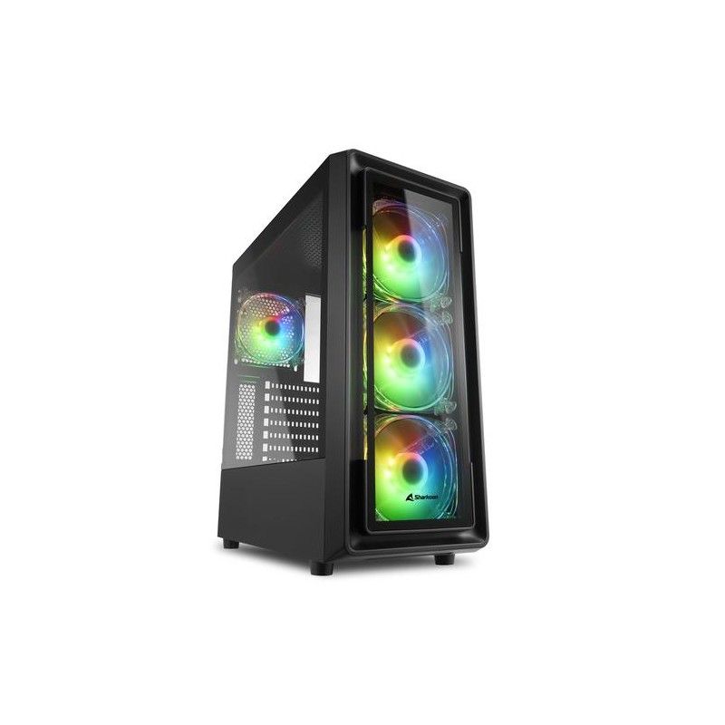 SHARKOON CASE TK4 RGB 7 SLOT ESPANSIONE, PANNELLO FRONTALE VETRO TEMPERATO, 3 PORTE, 3XUSB2.0/3.0, I