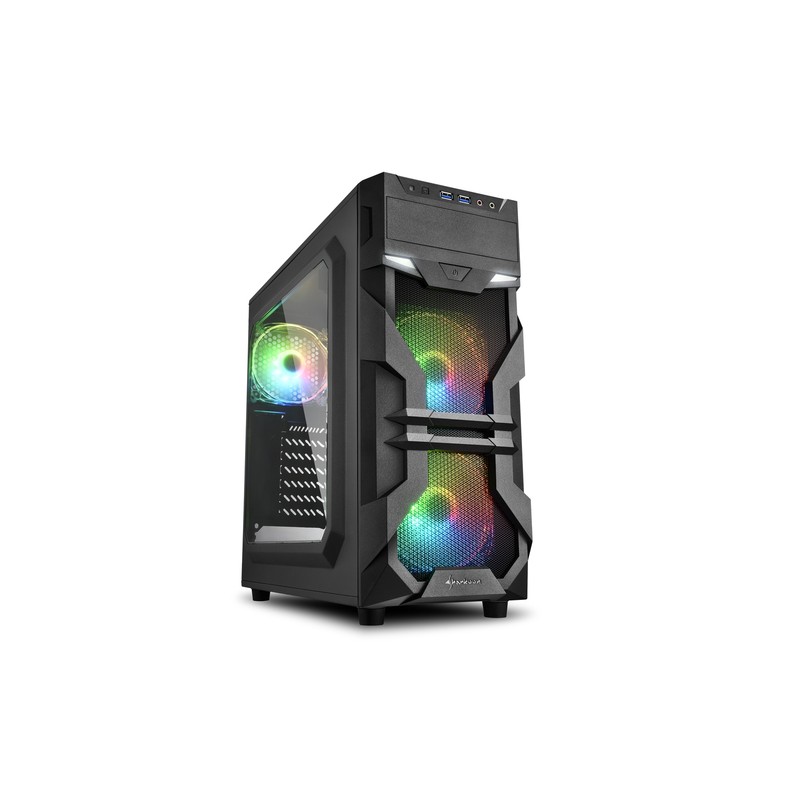 SHARKOON CASE VG7-W RGB, ATX, 2XUSB2, 2XUSB3, 6 SLOTS