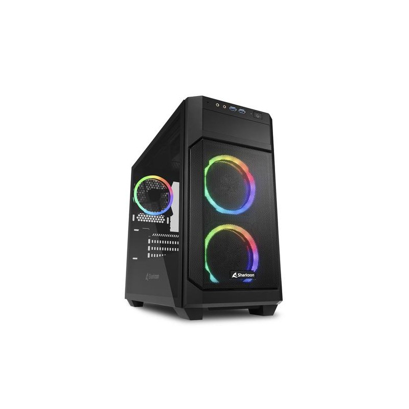 SHARKOON CASE MICRO-ATX 2XUSB 3.0, VETRO TEMPERATO, 2X120MM FAN FRONT, 1X120MM FAN REAR, 4 SLOT ESPA