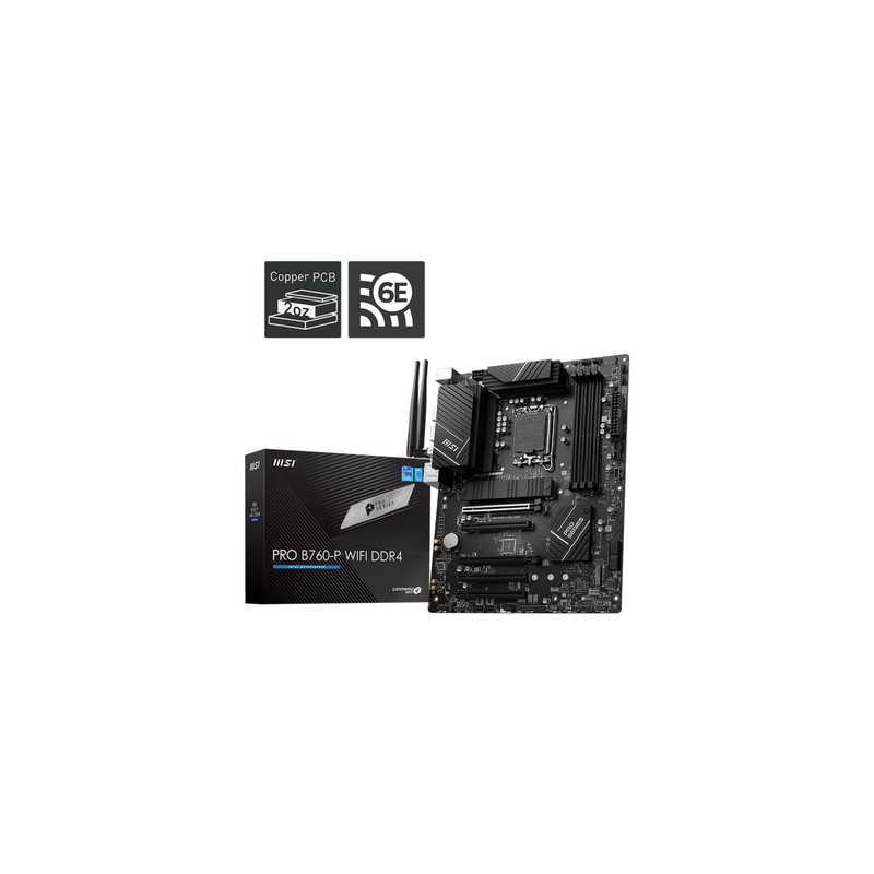 MSI MB B760, PRO B760-P WIFI DDR4, LGA 1700, 4DDR4, 5PCI-Ex16, 3M.2, 4SATA3.0