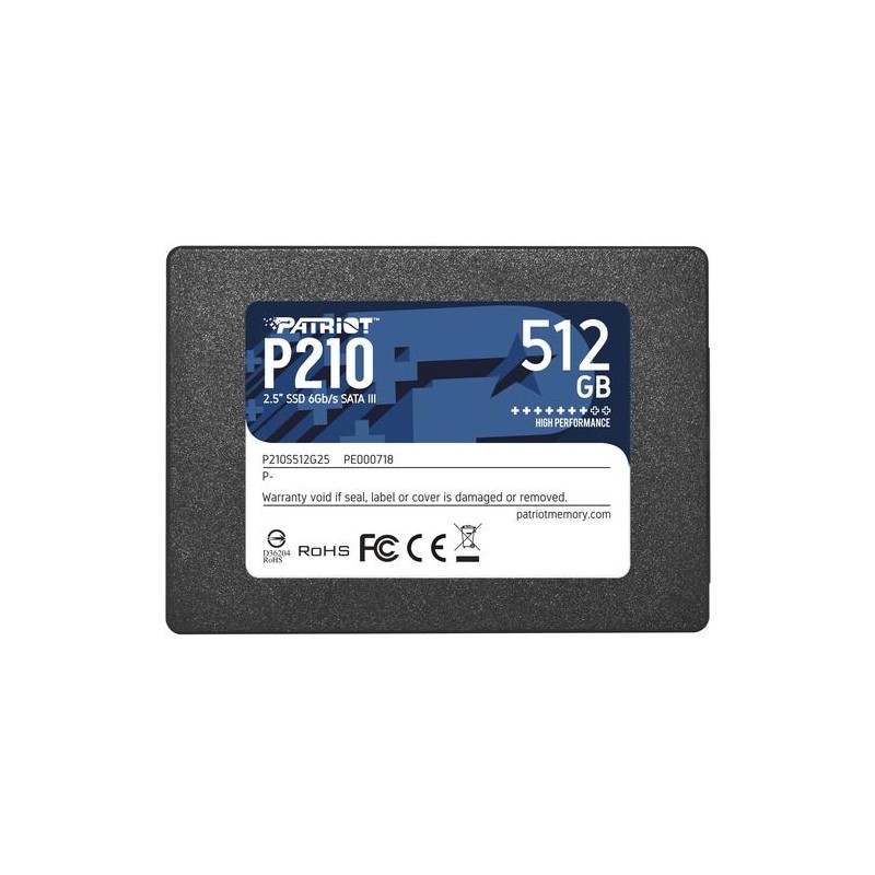 PATRIOT SSD INTERNO P210 512GB 2,5 SATA 6GB/S R/W 530/430