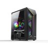 CASE GAMING 1 LED RGB + 4 FAN ARGB, 2 USB, GLASS PANEL