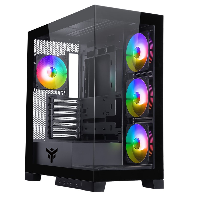 ITEK CASE SHOWBUI 45B - GAMING  TOWER, ATX, 4X12CM ARGB FAN,  2XUSB3, TYPE-C, SIDE  FRONT  PANEL TE