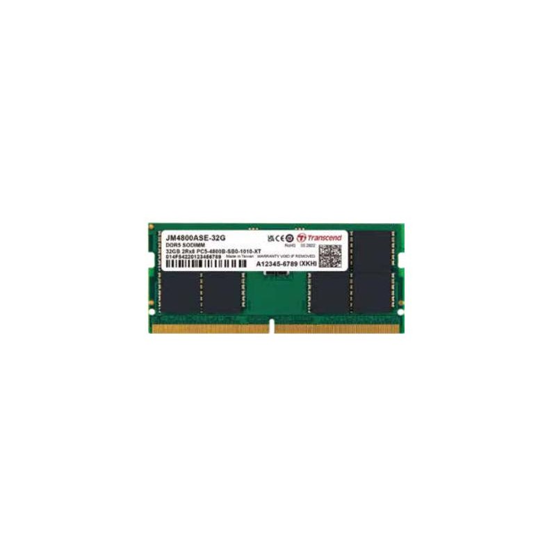 TRANSCEND RAM 32GB JM DDR5 4800 SO-DIMM 2Rx8 2Gx8 CL40 1.1V