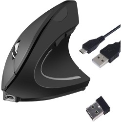 TUCANO MOUSE ERGONOMICO WIRELESS RICARICABILE,6 TASTI, NERO